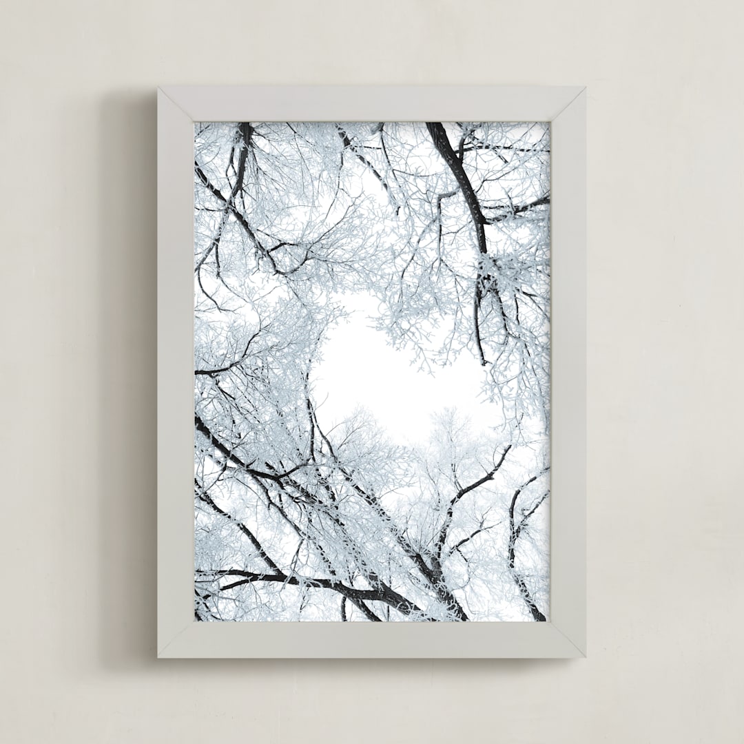 "Winter's Dance No. 1" - Art Print in Icy Aqua by Courtney Crane - Framed