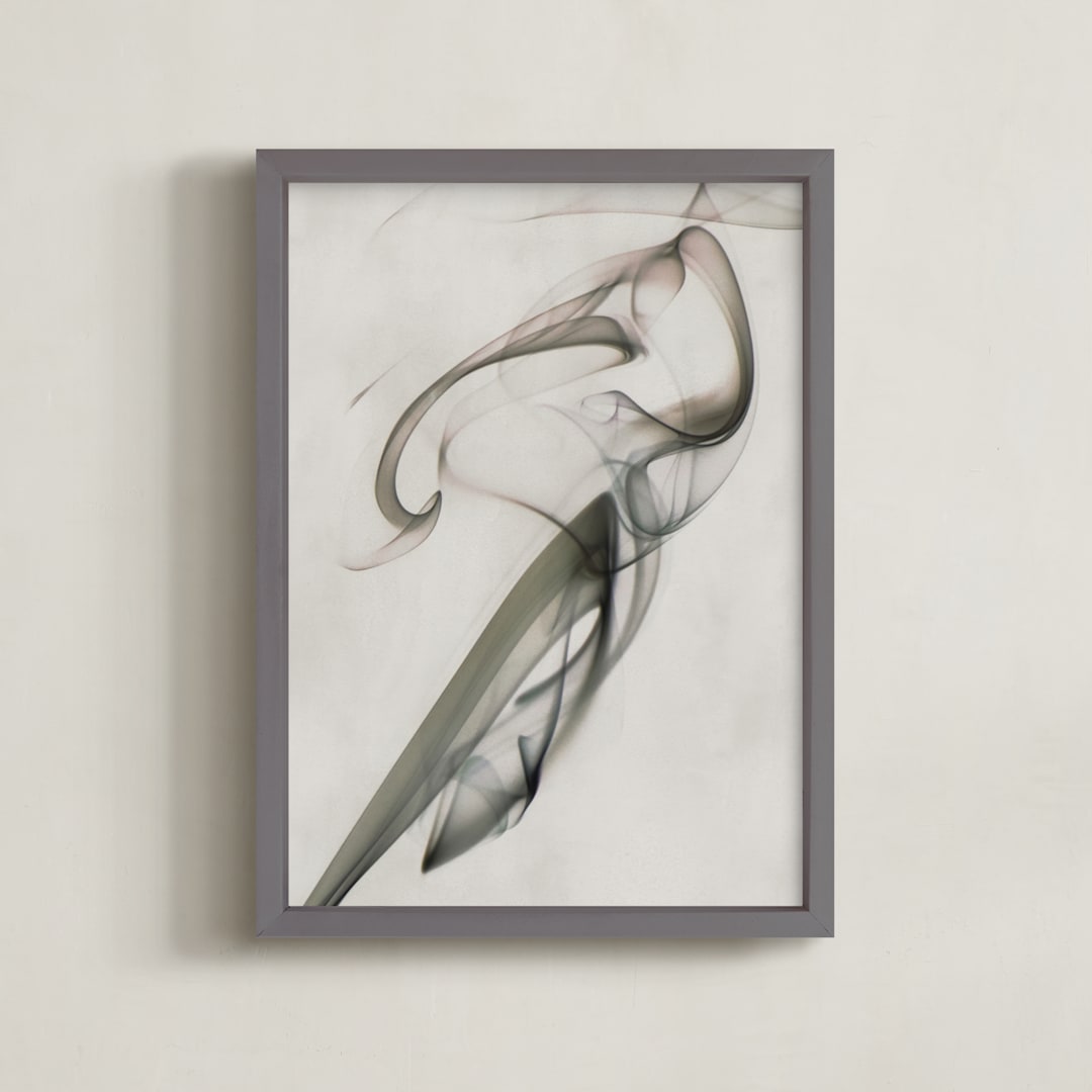 "Flow" - Art Print in Smoke by Anne Ciotola - Framed