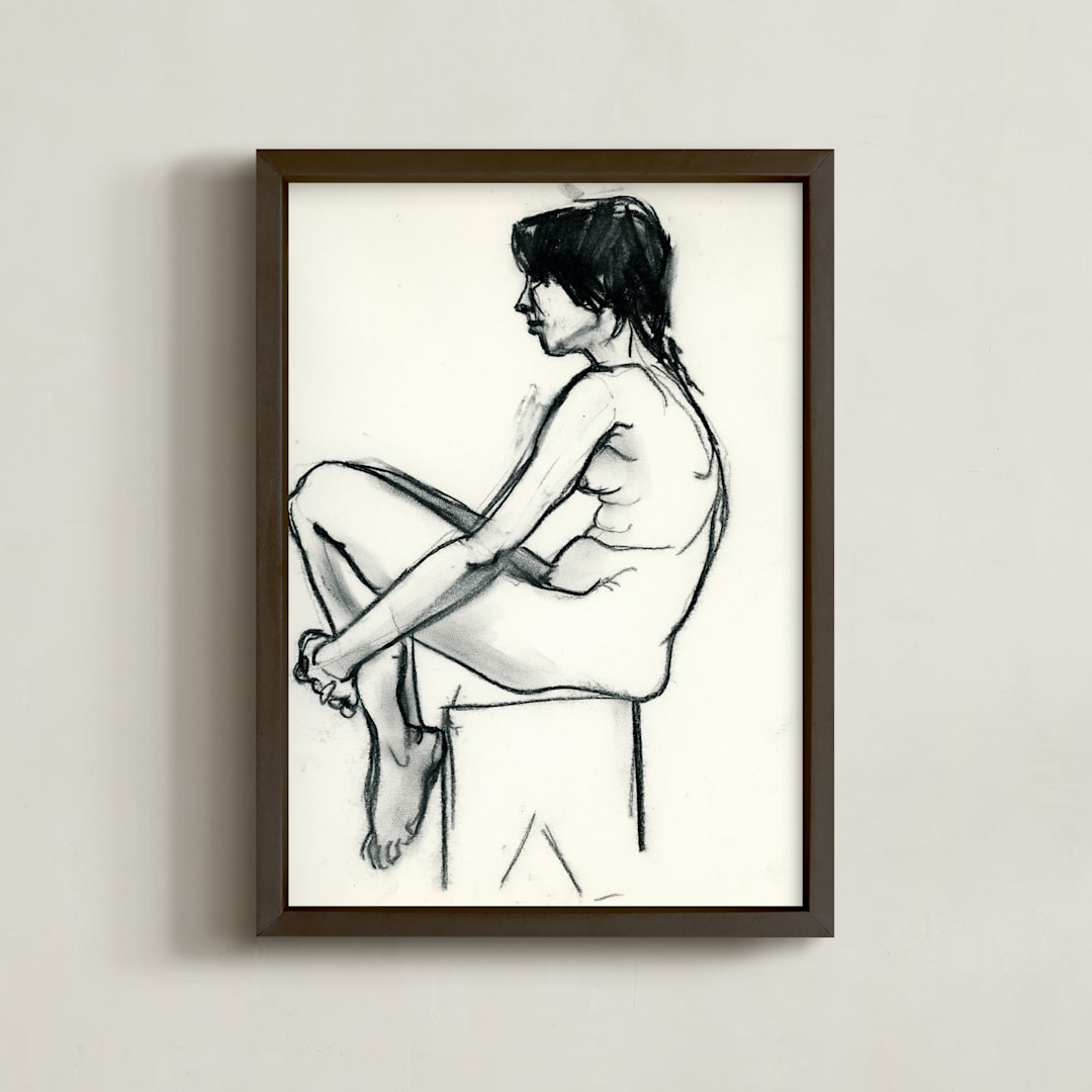 "Tranquility" - Art Print in black and white by Susan Moore-Stevenson - Framed