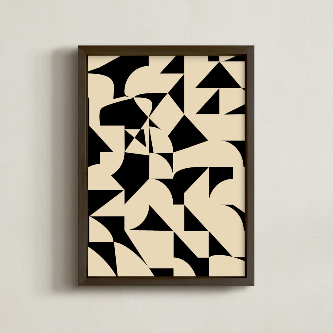 "Shaped" - Art Print in Noir by Beth Vassalo - Framed