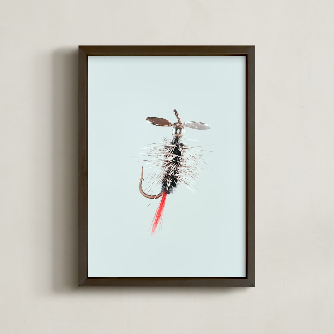 "Pistol Pete Black" - Art Print in Freshwater Blue by Andrew McClintock - Framed
