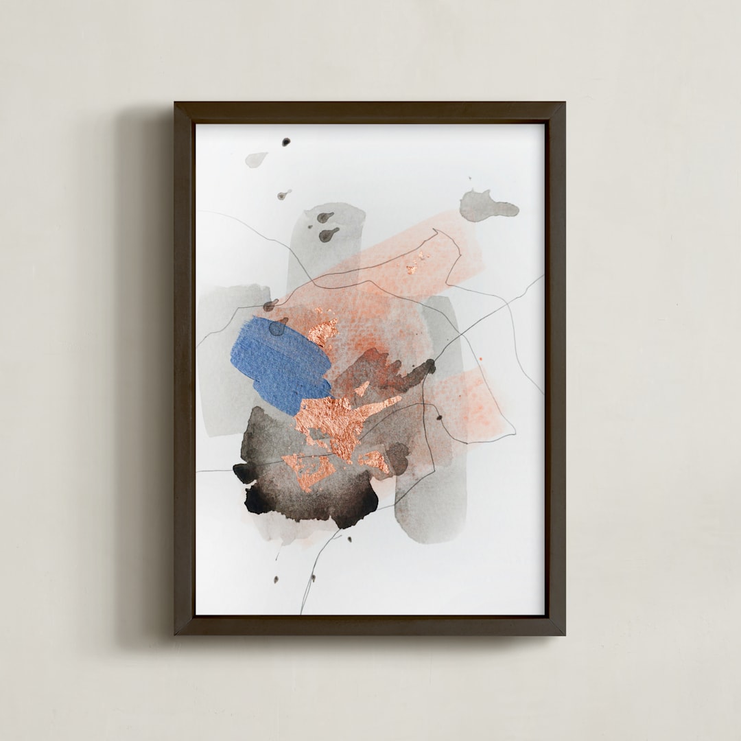 "Divide #2" - Art Print in Glacial Reflection by Christine Olmstead - Framed