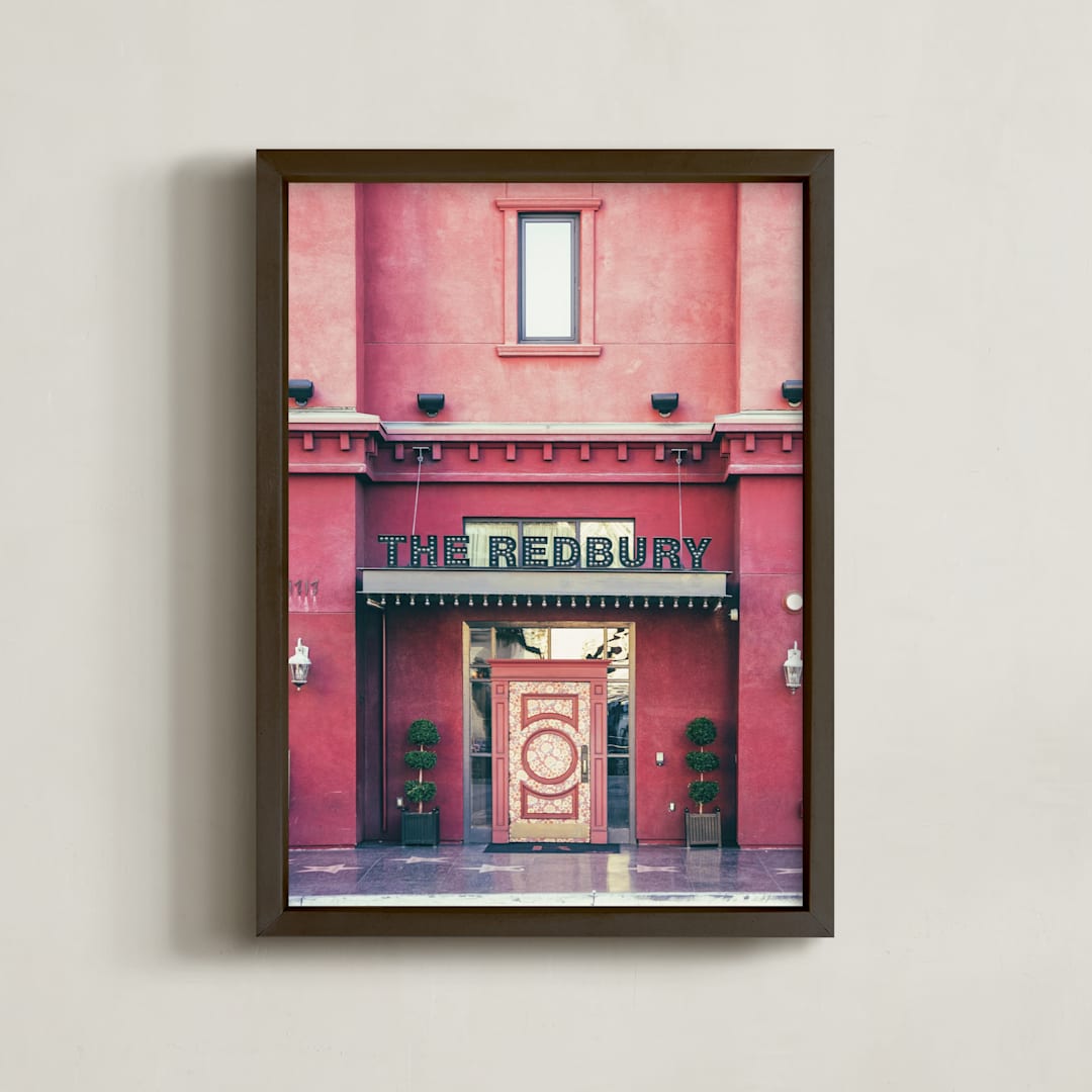 "Vintage Hollywood and Vine No.6" - Art Print in Redbury by Kamala Nahas - Framed