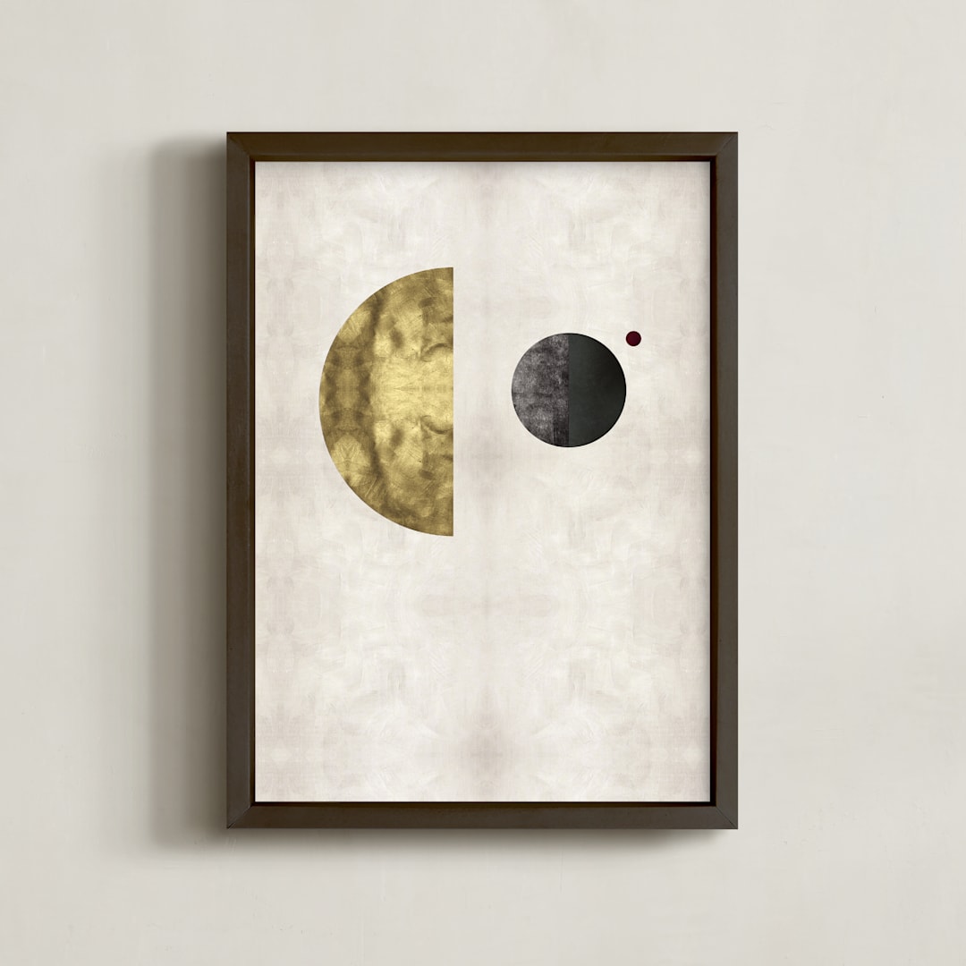 "The Alignment" - Art Print in Vintage Gold by Faiza Khan - Framed