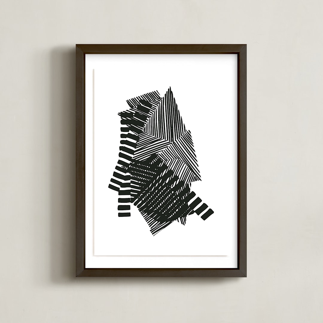 "Layers" - Art Print in Black and White by Jaime Derringer - Framed
