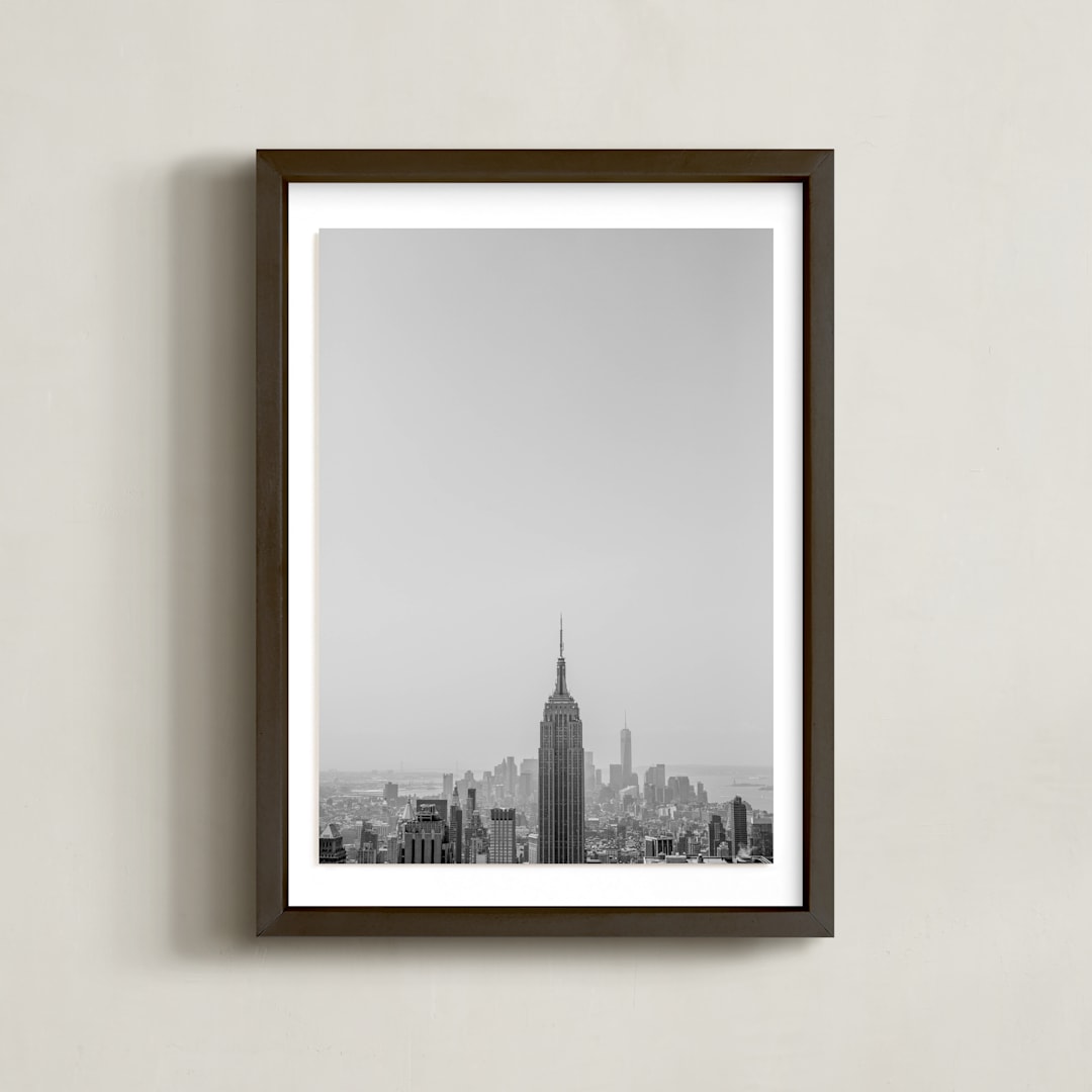 "NYC" - Art Print in black and white by Shannon Kirsten - Framed