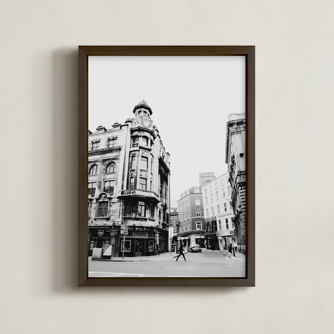 "Dublin II" - Art Print in Black & White by Becca Beers - Framed