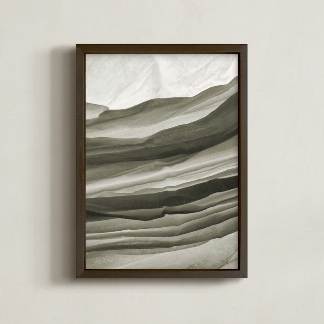 "Stratum" - Art Print in Charcoal by Shannon Kohn - Framed