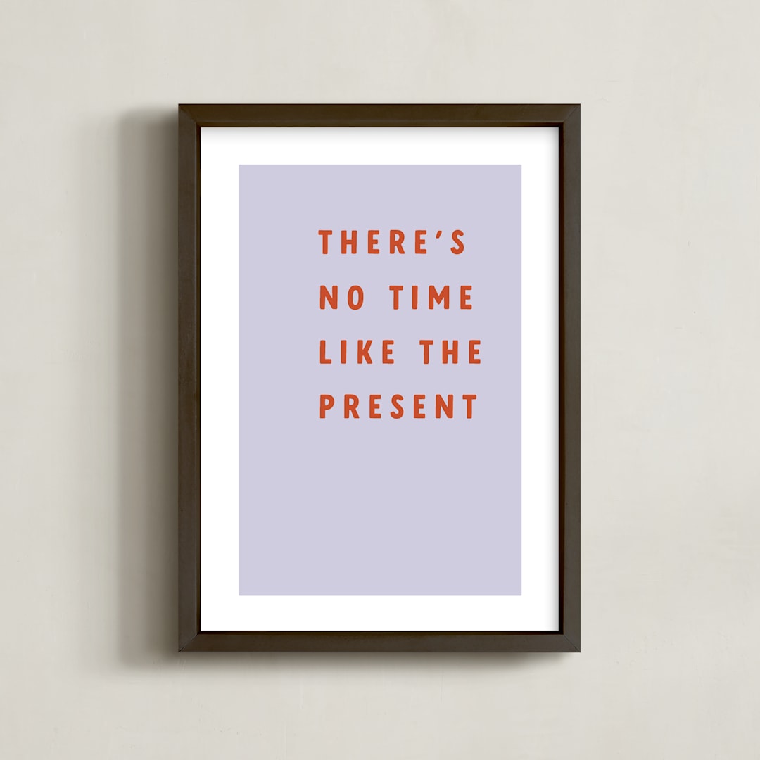 "The Present" - Art Print in Lavender Mist by Angela Garrick - Framed