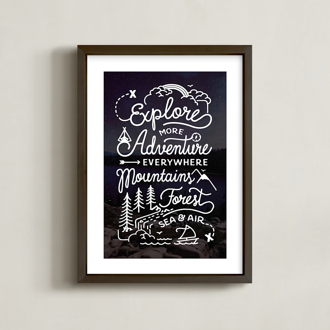 "Explore More" - Art Print in Dusk by Dawn Jasper - Framed