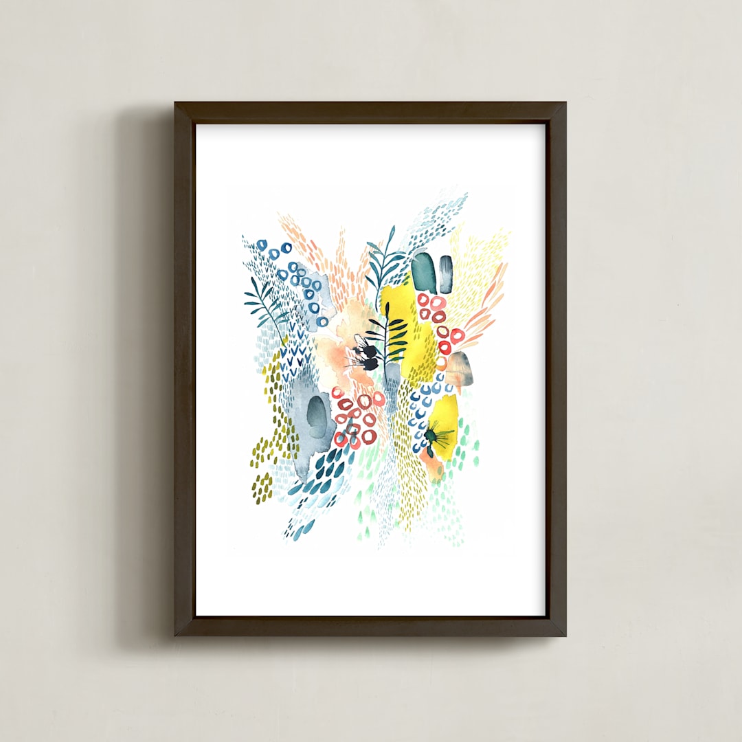 "Desert Patterns" - Art Print in Citron by Kara Aina - Framed