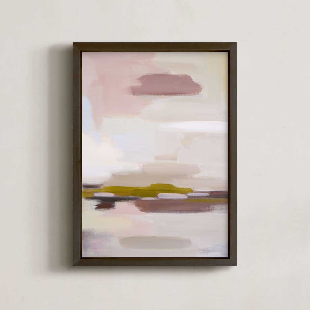"Mellow Taupe Horizon Ⅱ" - Art Print in Taupe by Shina Choi - Framed