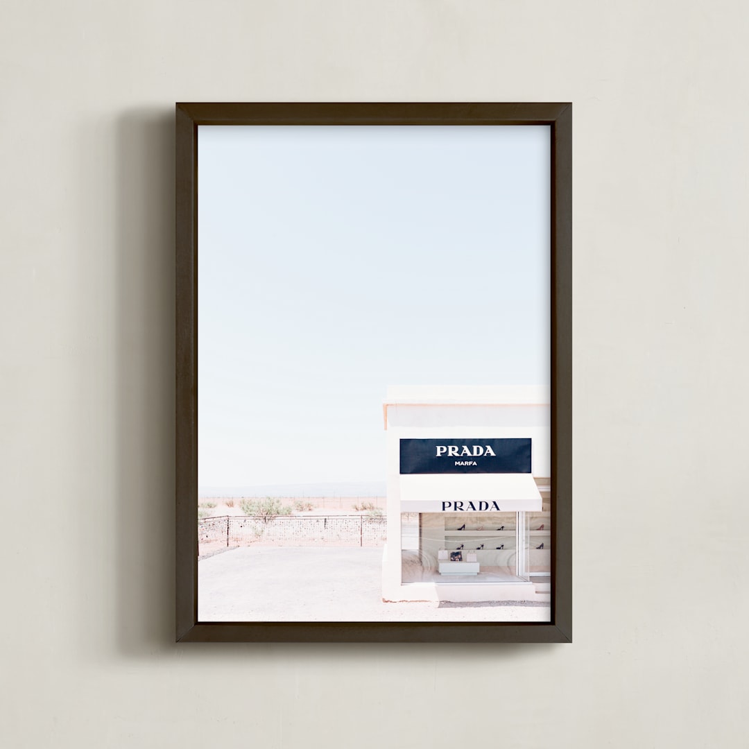 "Prada" - Art Print in Alice Blue by LindseyErin - Framed
