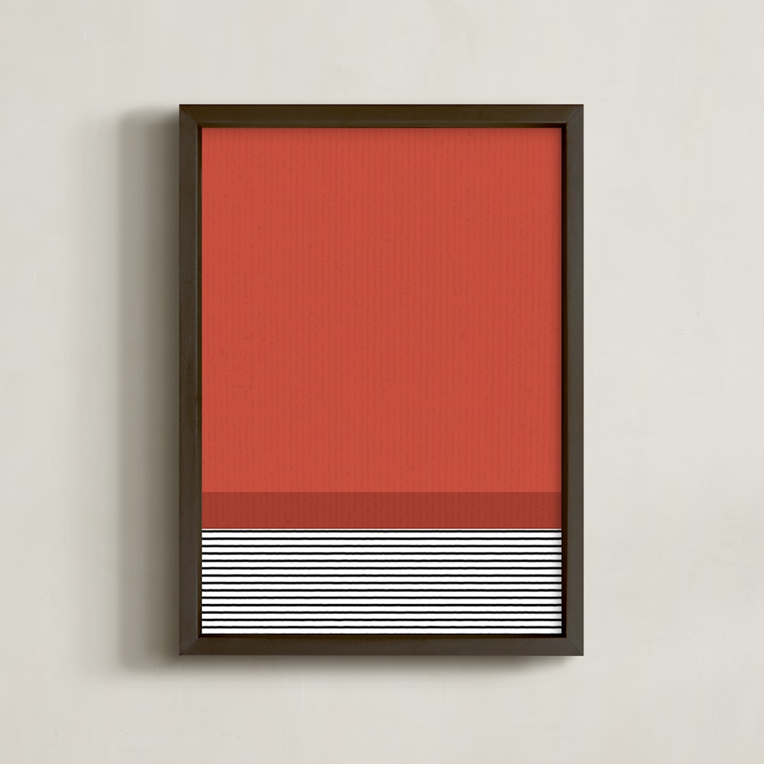 "Sunset Geometric Abstract" - Art Print in Sunset by MinimalType - Framed
