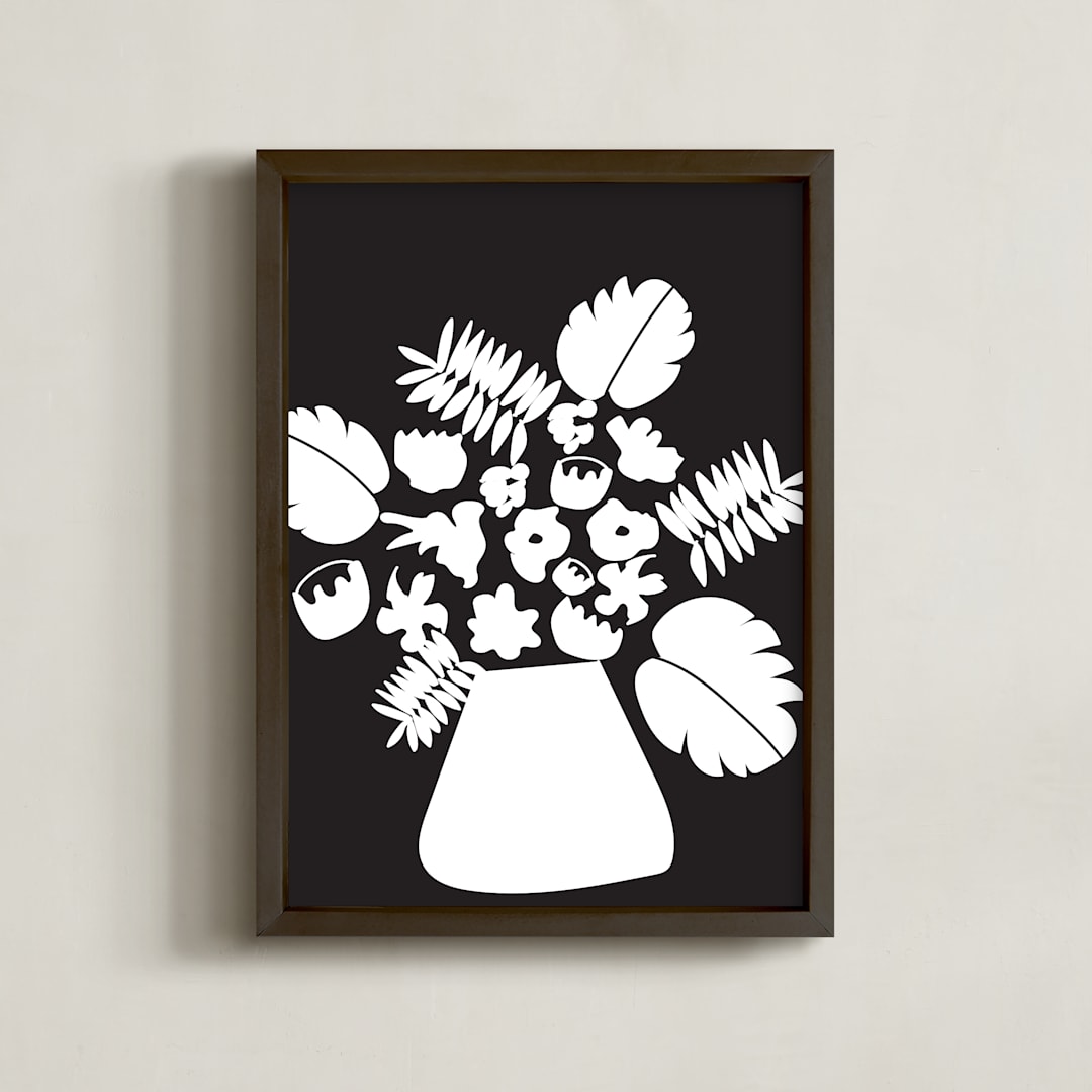 "Floral Shadows" - Art Print in Evening by Kisco Print Shop - Framed