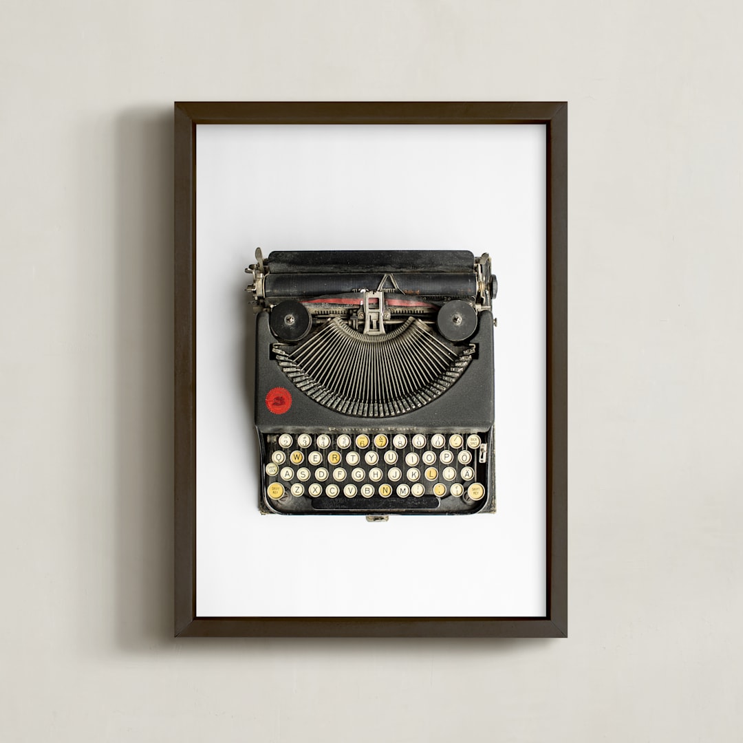 "Remington Rand" - Art Print in Black by Joelle Segal - Framed