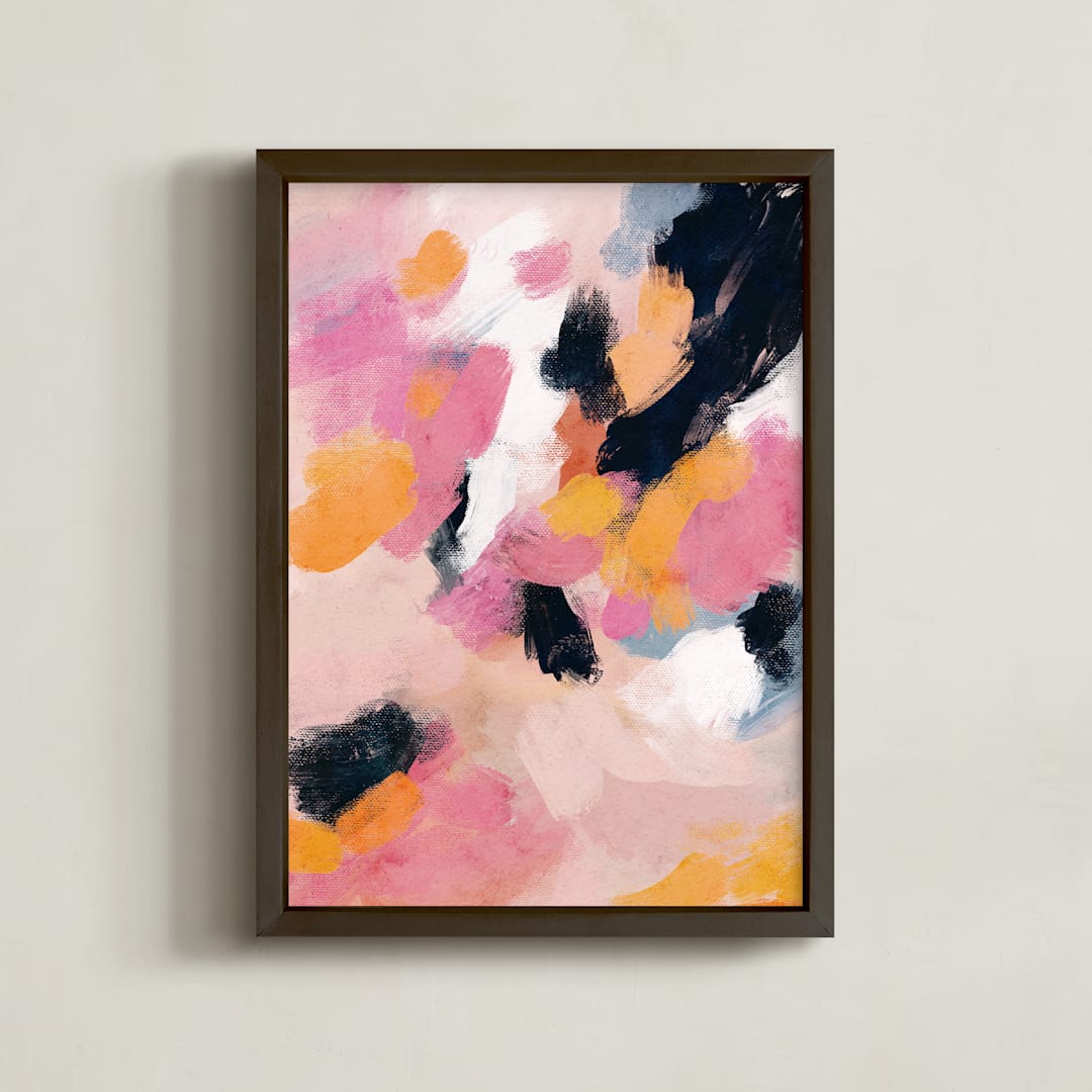 "Fruity Punch" - Art Print in Grapefruit by Britt Mills - Framed