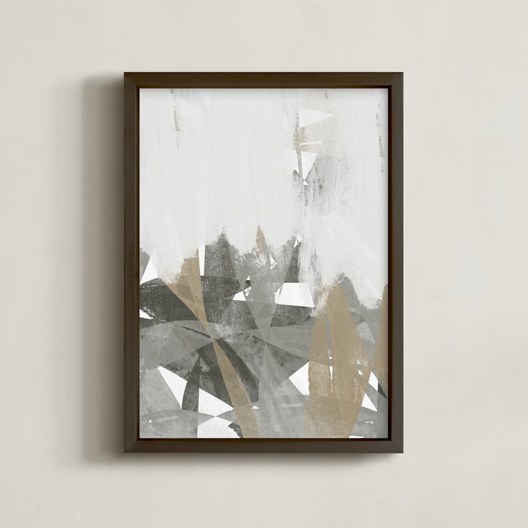 "Paint Over II" - Art Print in Snow Cover by Tanya Lee Design - Framed