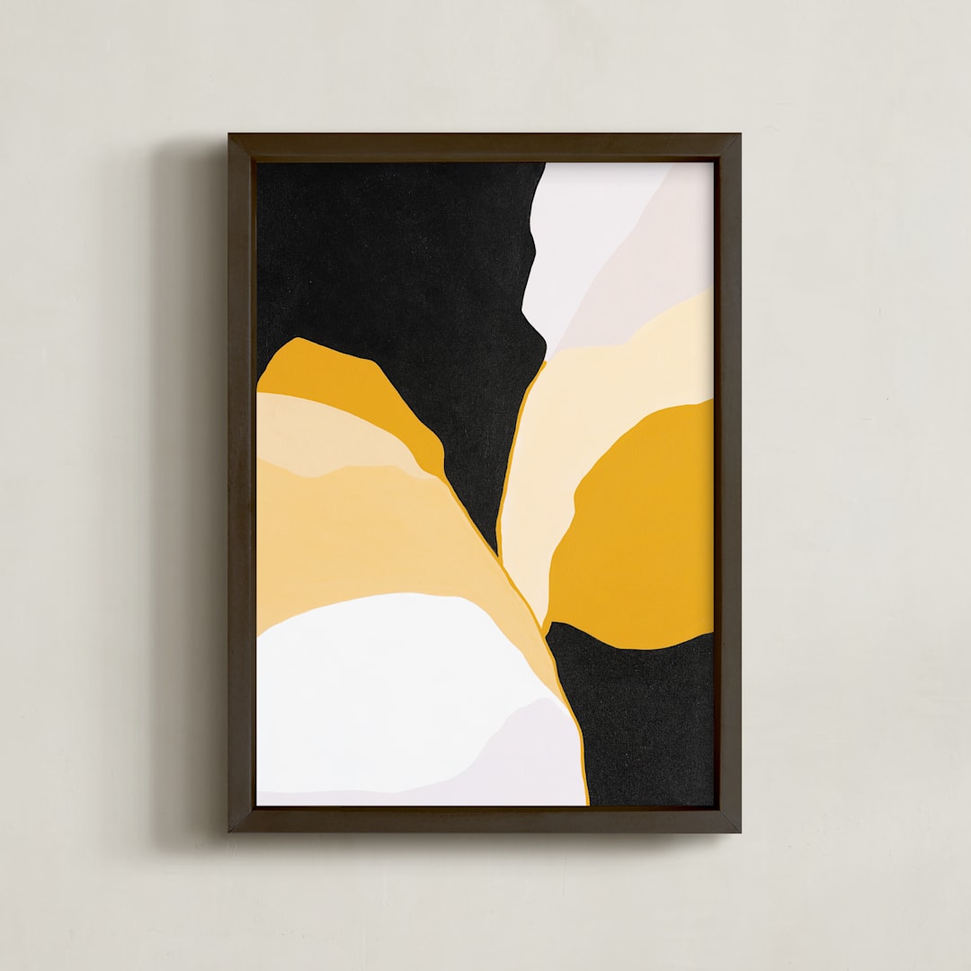 "To Flourish" - Art Print in Gold by Jennifer Hallock - Framed