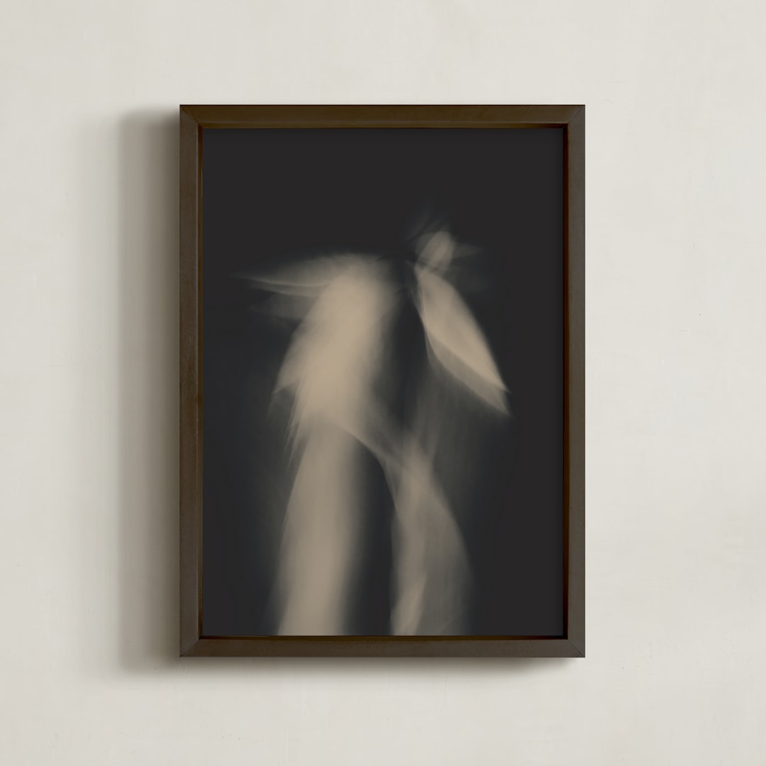 "Flower Dance I" - Art Print in taupe by Johanna Phillips Huuva - Framed