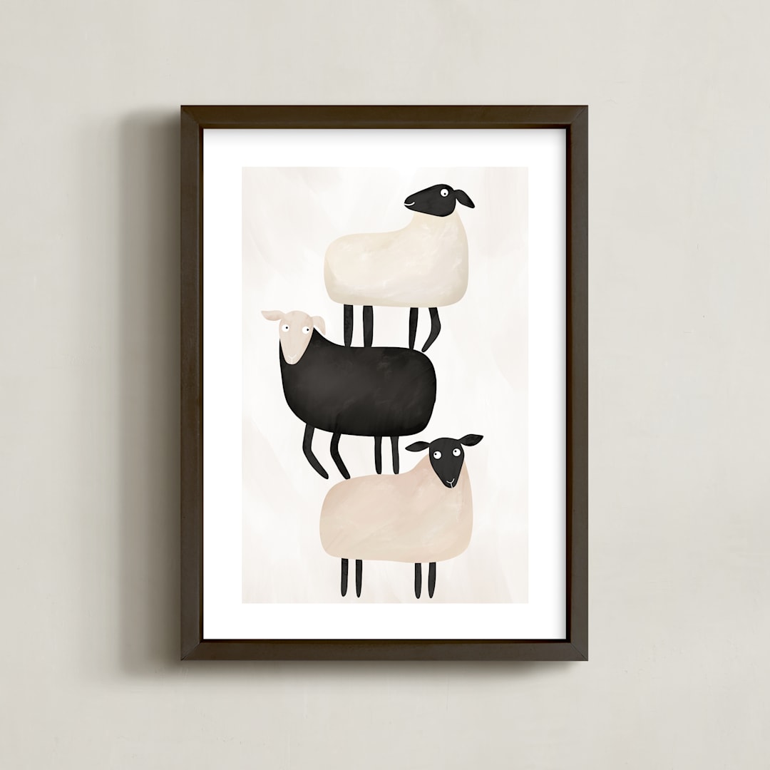 "I got your back" - Art Print in Wool by Maja Cunningham - Framed