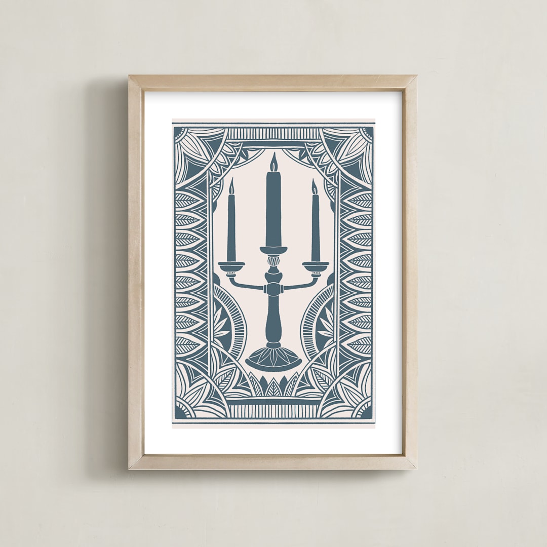 "Lumiere from Disney's Beauty And The Beast" - Art Print in Porcelain by Katharine Watson - Framed