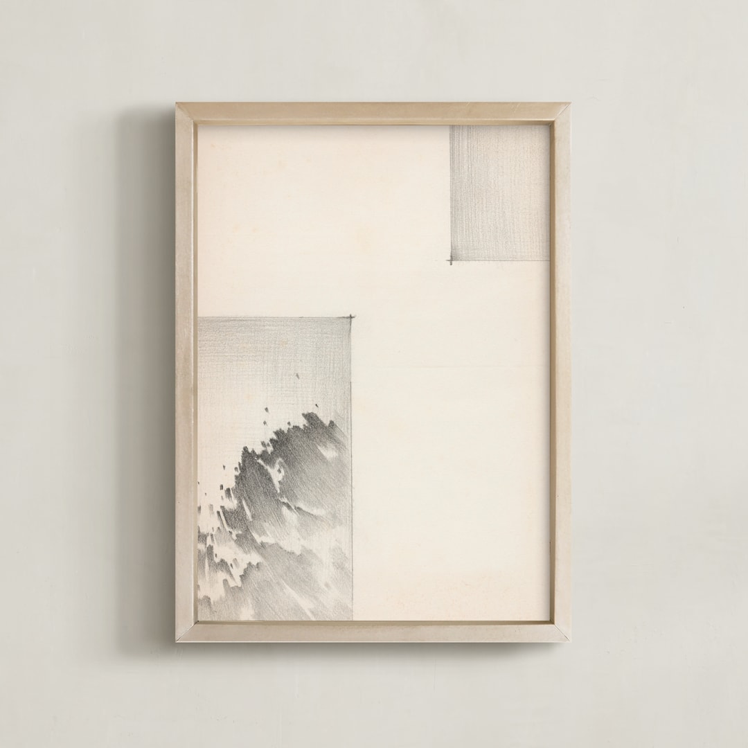 "Elossa II" - Art Print in Vintage Beige by jinseikou - Framed