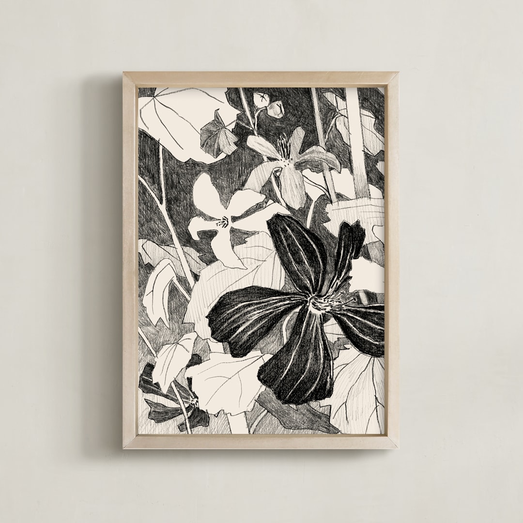 "Campo De Malvas 1" - Art Print in Graphite Gray by Catilustre - Framed