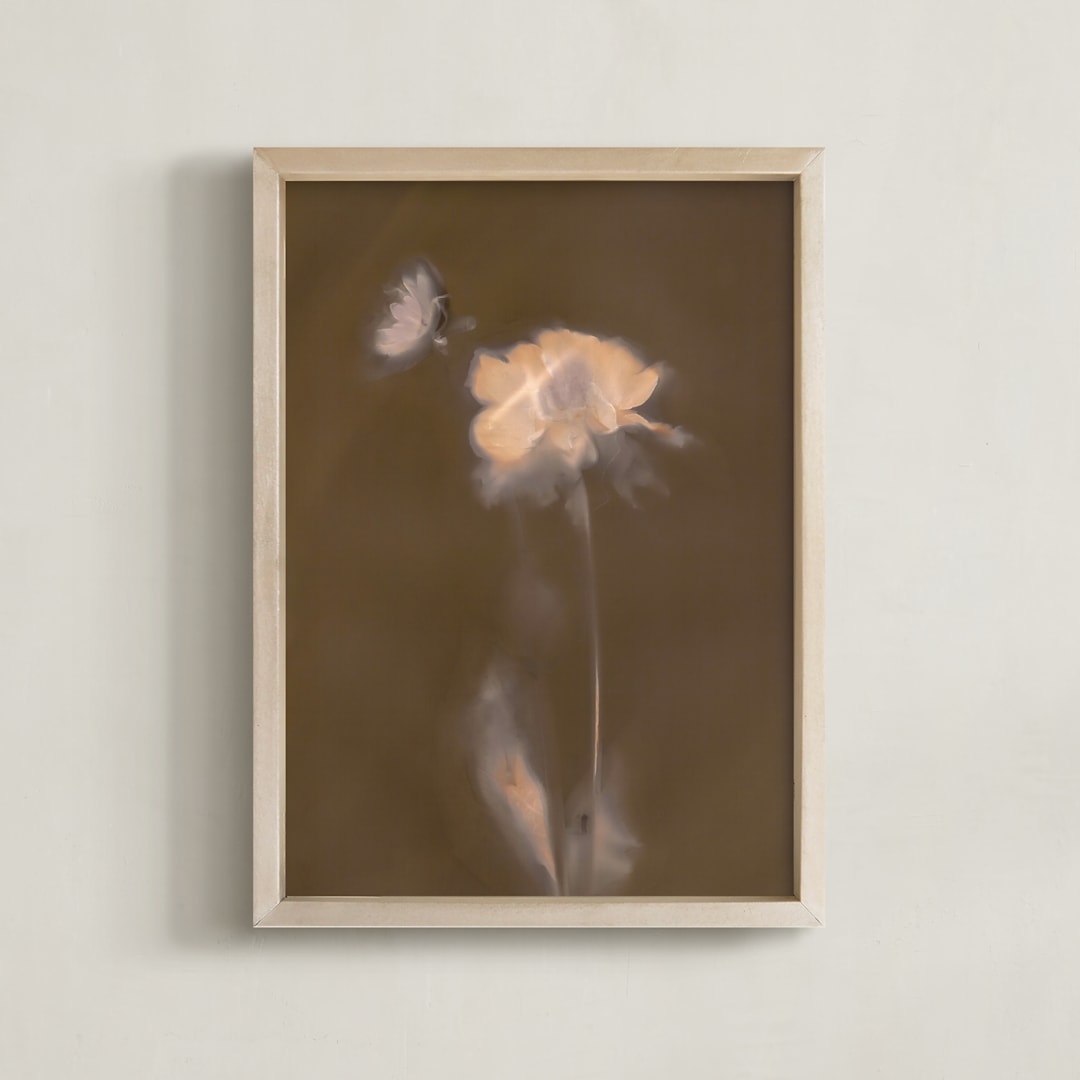 "Single Dahlia Flower" - Art Print in Earth by Sarah Hart Morgan - Framed