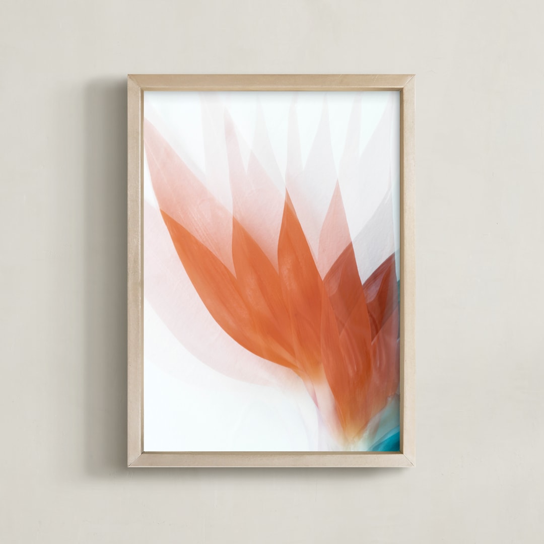 "California Darling" - Art Print in Deep Carrot Orange by Tania Medeiros - Framed
