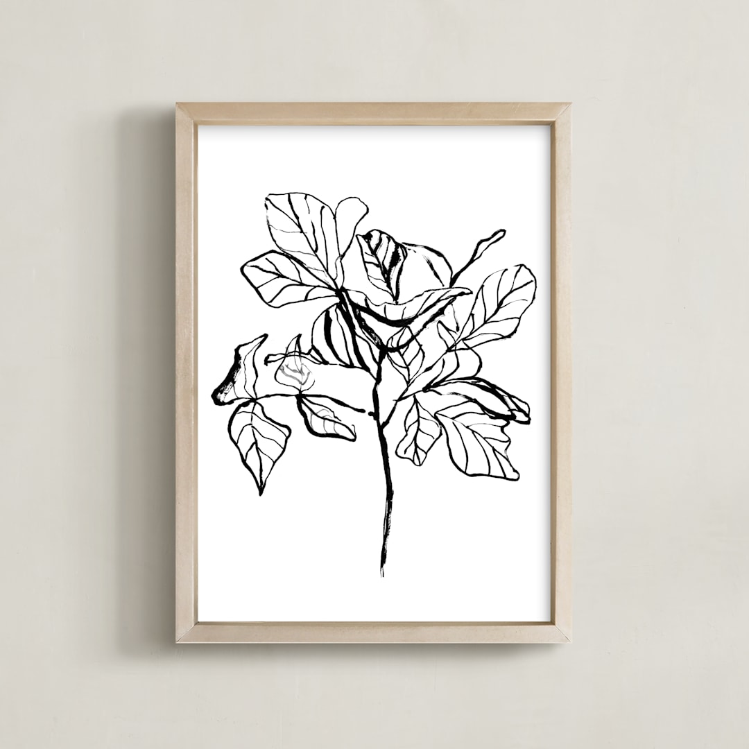 "Fiddle-leaf fig tree 2" - Art Print in pearl by Cass Loh - Framed