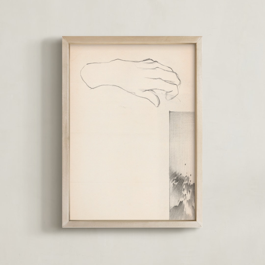 "Elossa I" - Art Print in Vintage Beige by jinseikou - Framed