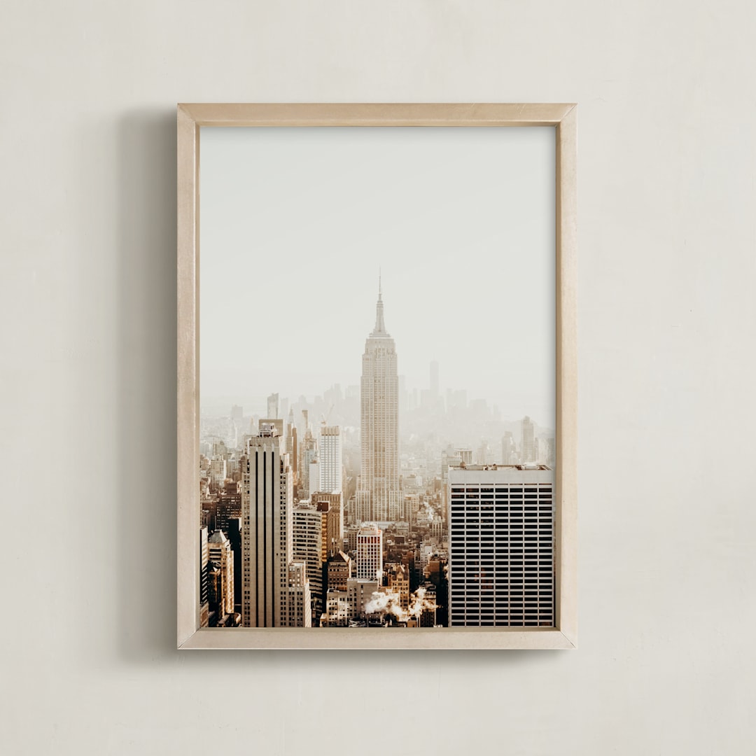 "New York City in Gold" - Art Print in Gold by Becca Beers - Framed