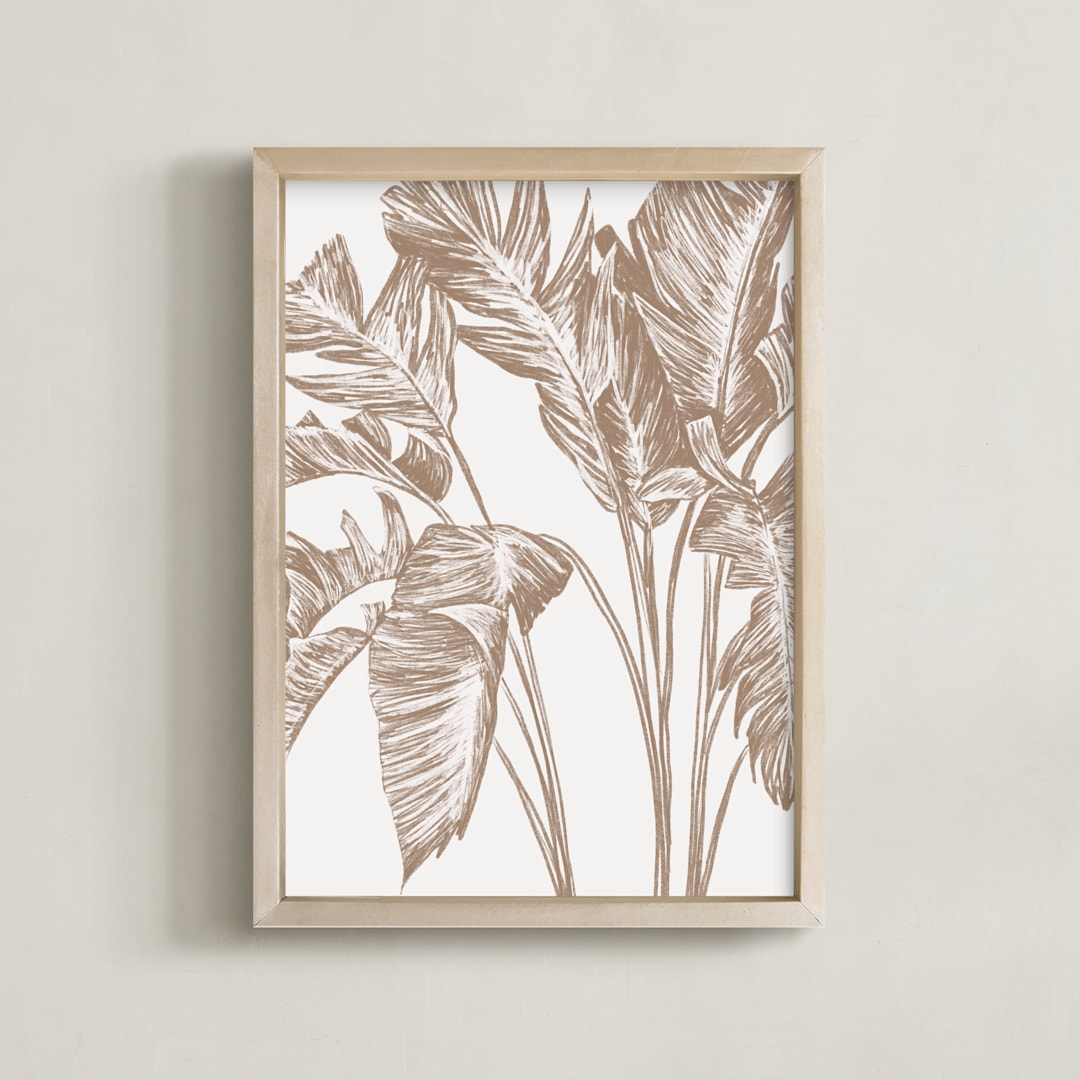 "Bird of Paradise" - Art Print in Clay by Lissabeth Anglin - Framed