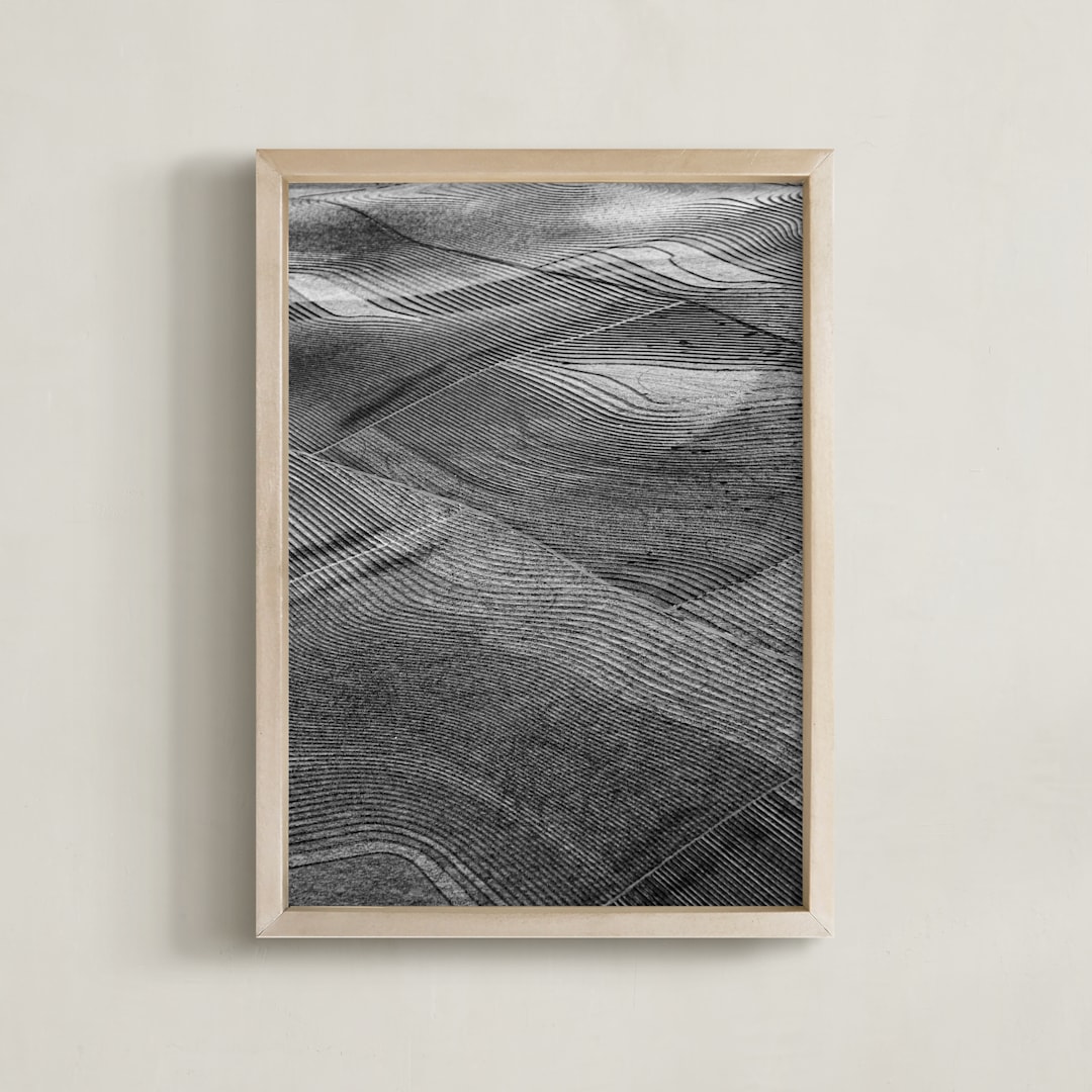 "Steps of lights #1" - Art Print in soft black by Van Tsao - Framed