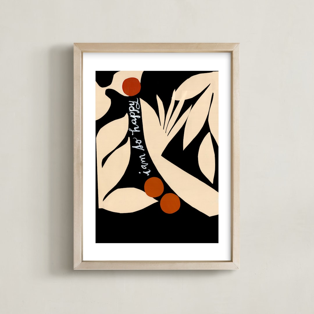 "I am So Happy!" - Art Print in Black Beauty by cyrille gulassa - Framed