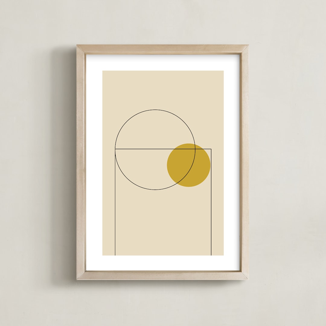 "Basketball" - Art Print in Neutral by Beth Vassalo - Framed