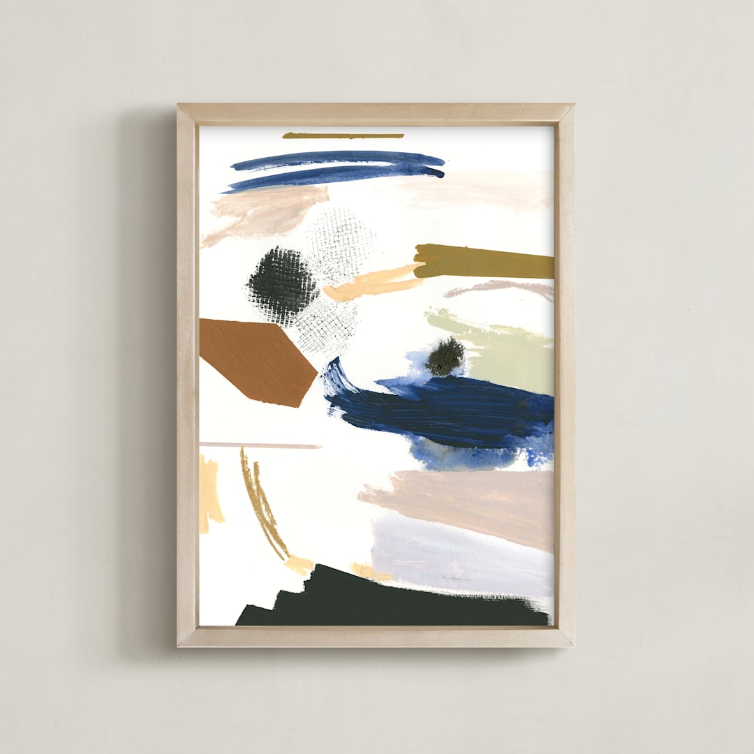 "Fez" - Art Print in moroccan blue by Lauren Packard - Framed