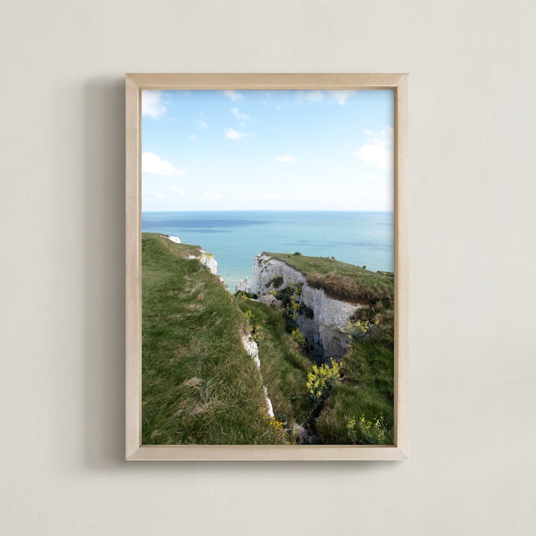 "White Cliffs" - Art Print in Dover Blues by Krissy Bengtson - Framed