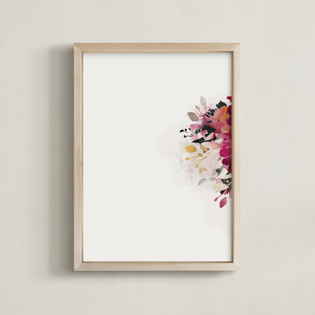 "Bloom Portrait II" - Art Print in Wine by Lori Wemple - Framed