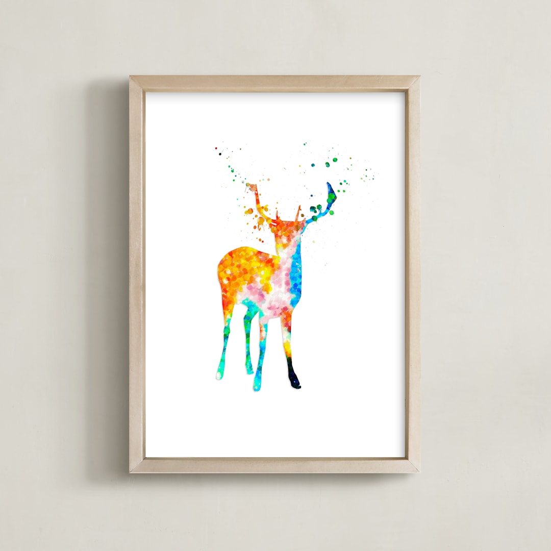 "Oh, My Deer..." - Art Print in Warm & Bright by Alex Isaacs Designs - Framed