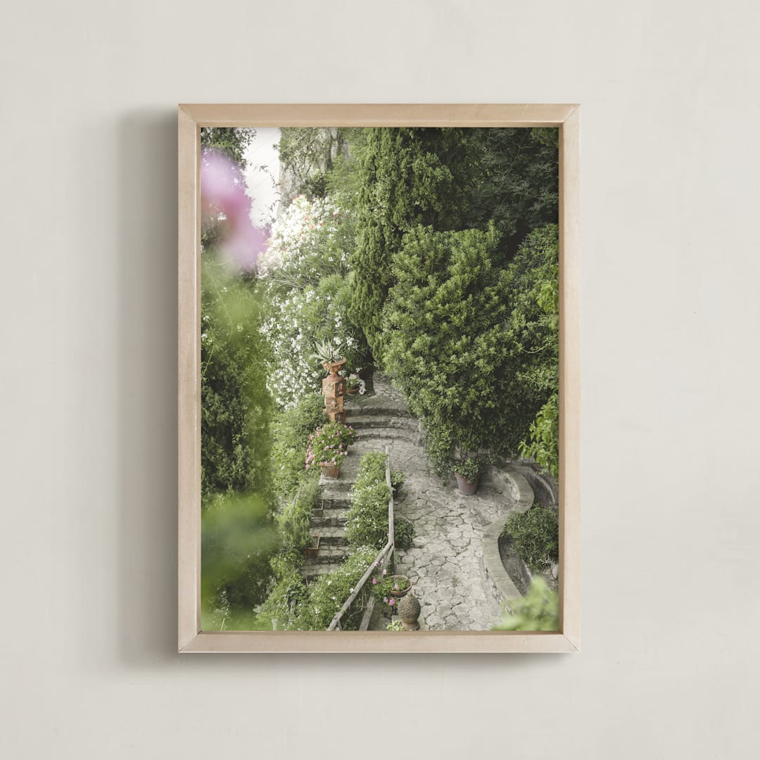 "Paolas Garden" - Art Print in Forest Green by Anne Ciotola - Framed