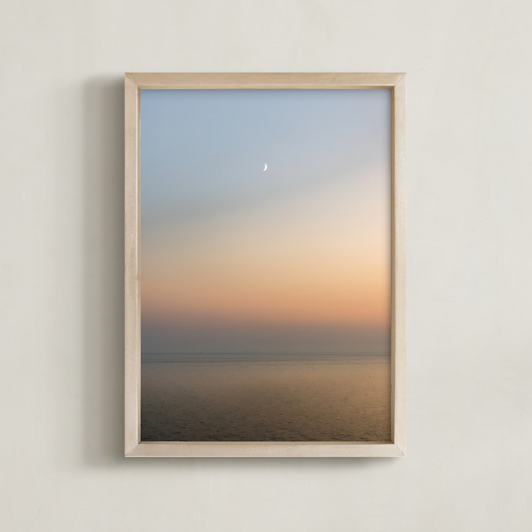 "Moon Over Parador" - Art Print in Parador Blue by AMANDA LOMAX - Framed