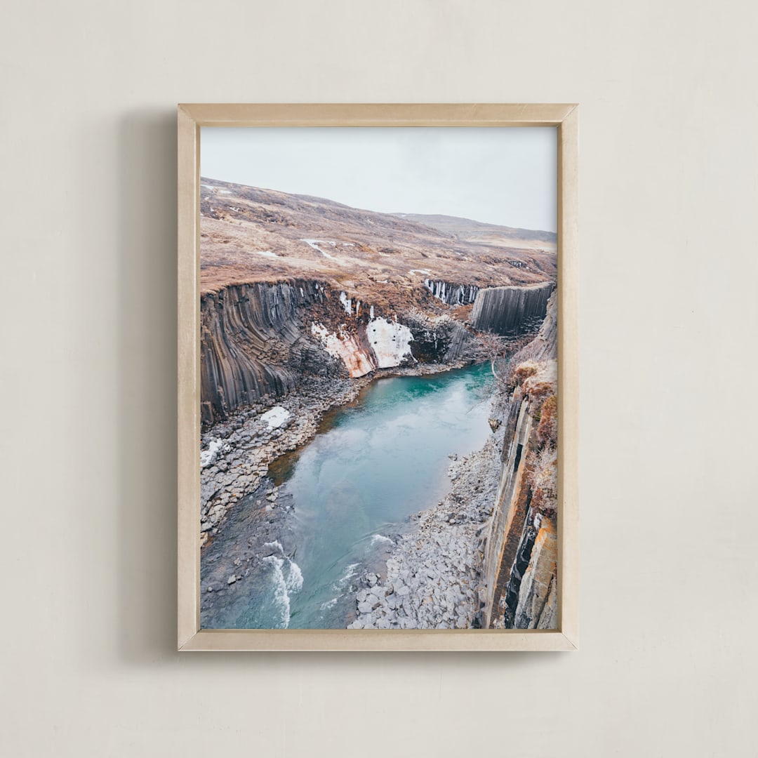 "Turquoise and Rust " - Art Print in Turquoise by LindseyErin - Framed