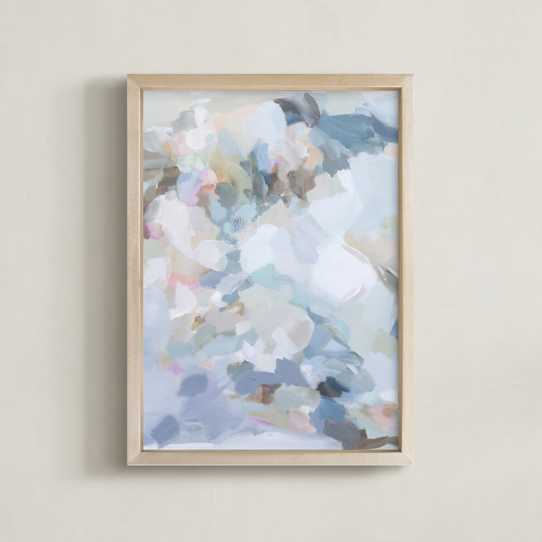 "Imogen blue" - Art Print in pale blue by Marissa DeCinque - Framed