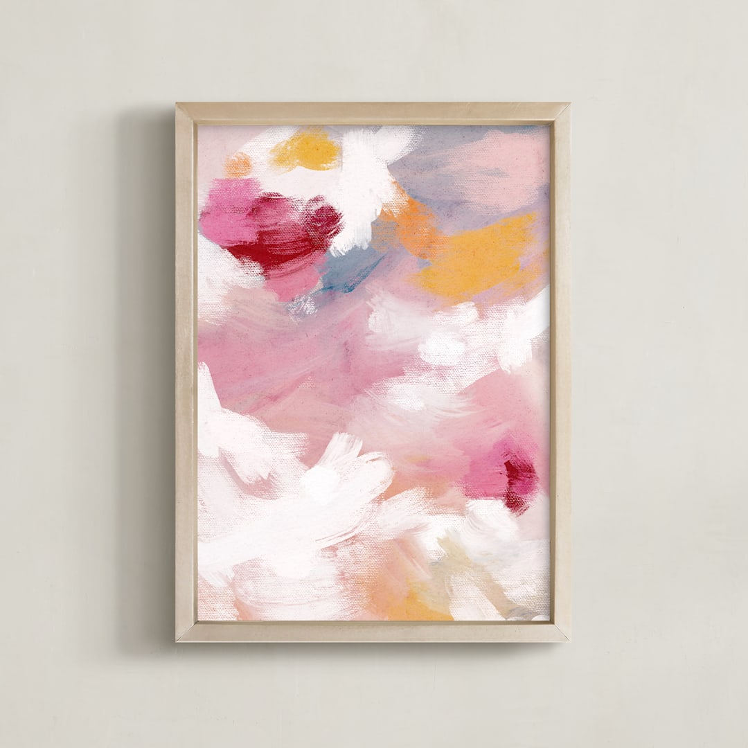 "Grapefruit Squeeze" - Art Print in Grapefruit by Britt Mills - Framed