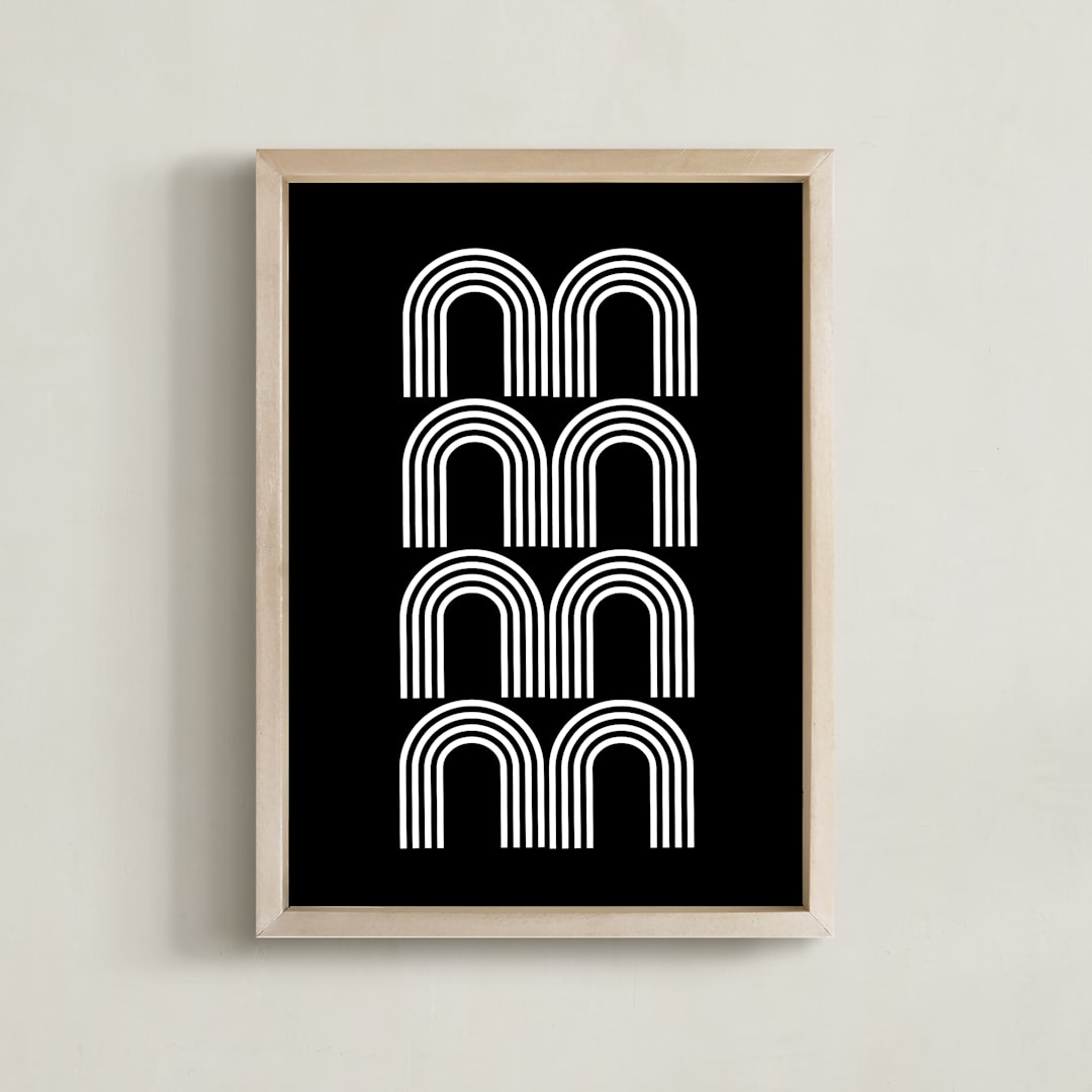 "Highs & Lows " - Art Print in Black by Kisco Print Shop - Framed