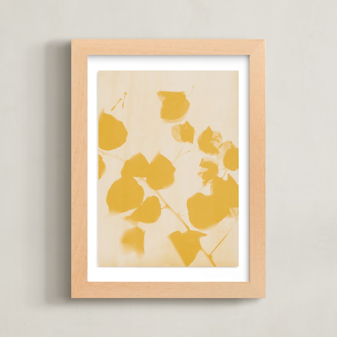 "Botanica 2" - Art Print in Amber by Kamala Nahas - Framed