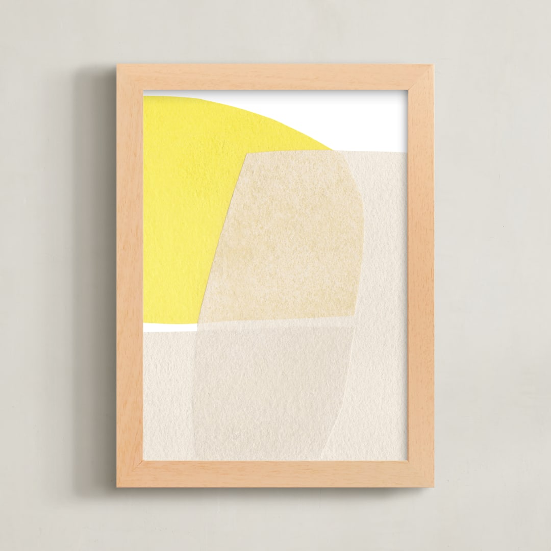 "Sunshine Wicker I" - Art Print in Limoncello by Carrie Moradi - Framed