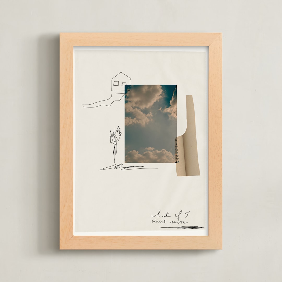 "Sky is the Limit 2" - Art Print in Sand by Maja Cunningham - Framed